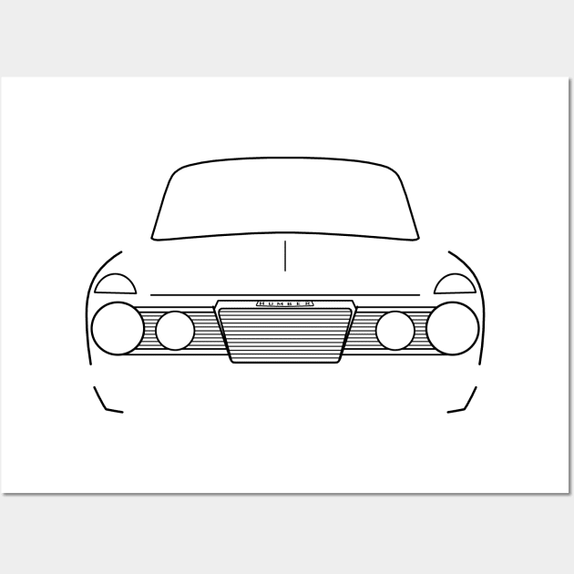 Humber Sceptre MkII 1960s classic British car black outline graphic Wall Art by soitwouldseem